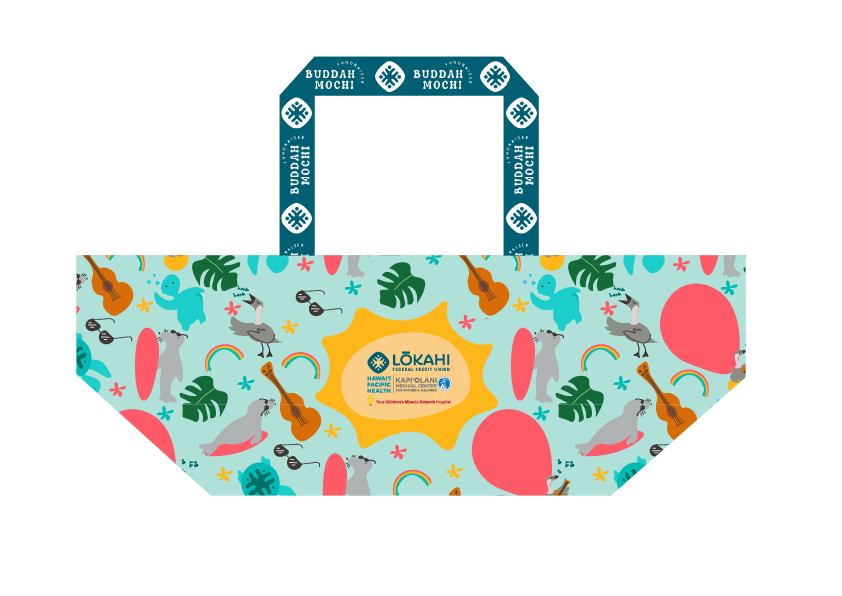 Lōkahi FCU x Kapiʻolani CMN Buddah Mochi Bombucha Bag Collaboration