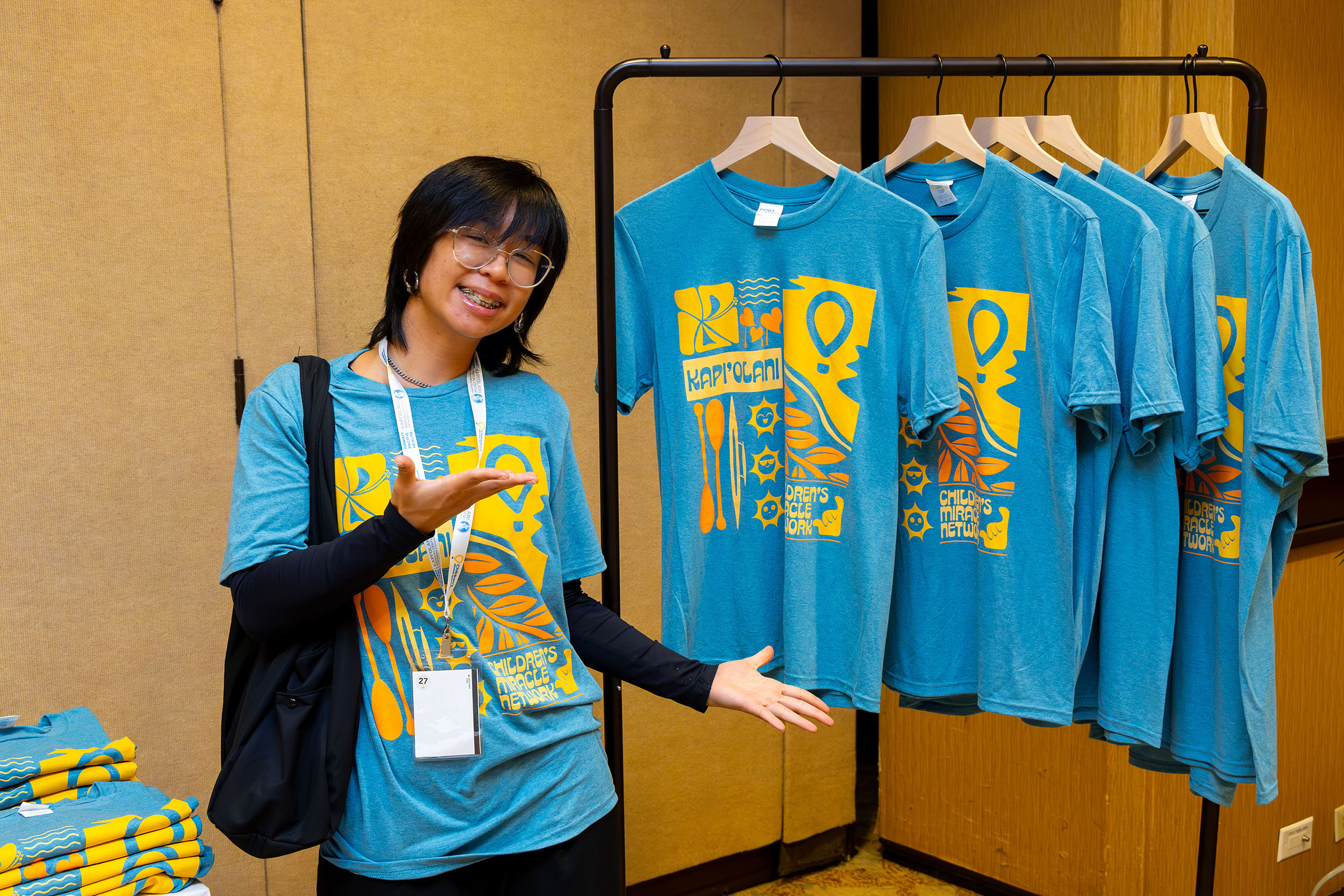 Alohi Tolentino with her shirt design