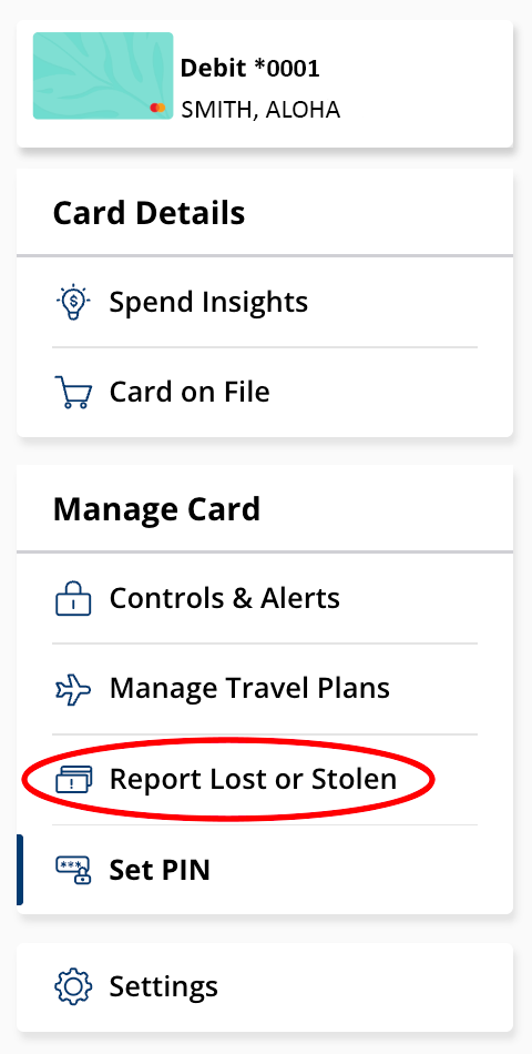 Report Lost or Stolen